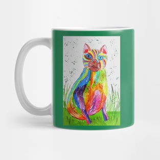 Quirky Colourful Cat Mug